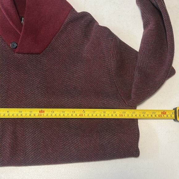 Jos A Bank Red Executive Collection Shawl Collar Men's Sweater Size Large Casual - Picture 3 of 6